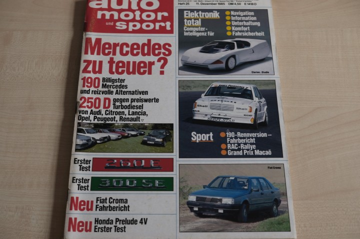 Deckblatt Auto Motor und Sport (25/1985)